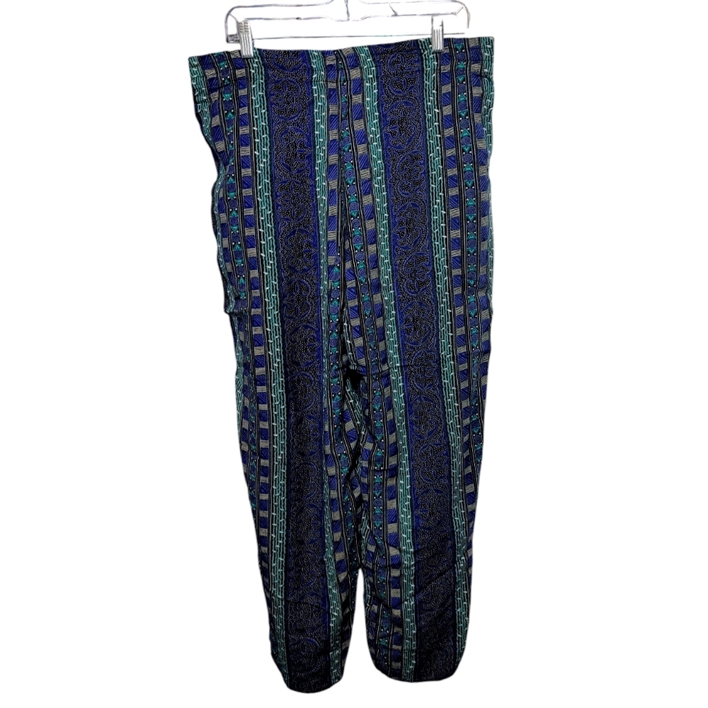Vintage 1980s 2 Piece Matching Set Blue Green Graphic Women's Size Large - Picture 13 of 13